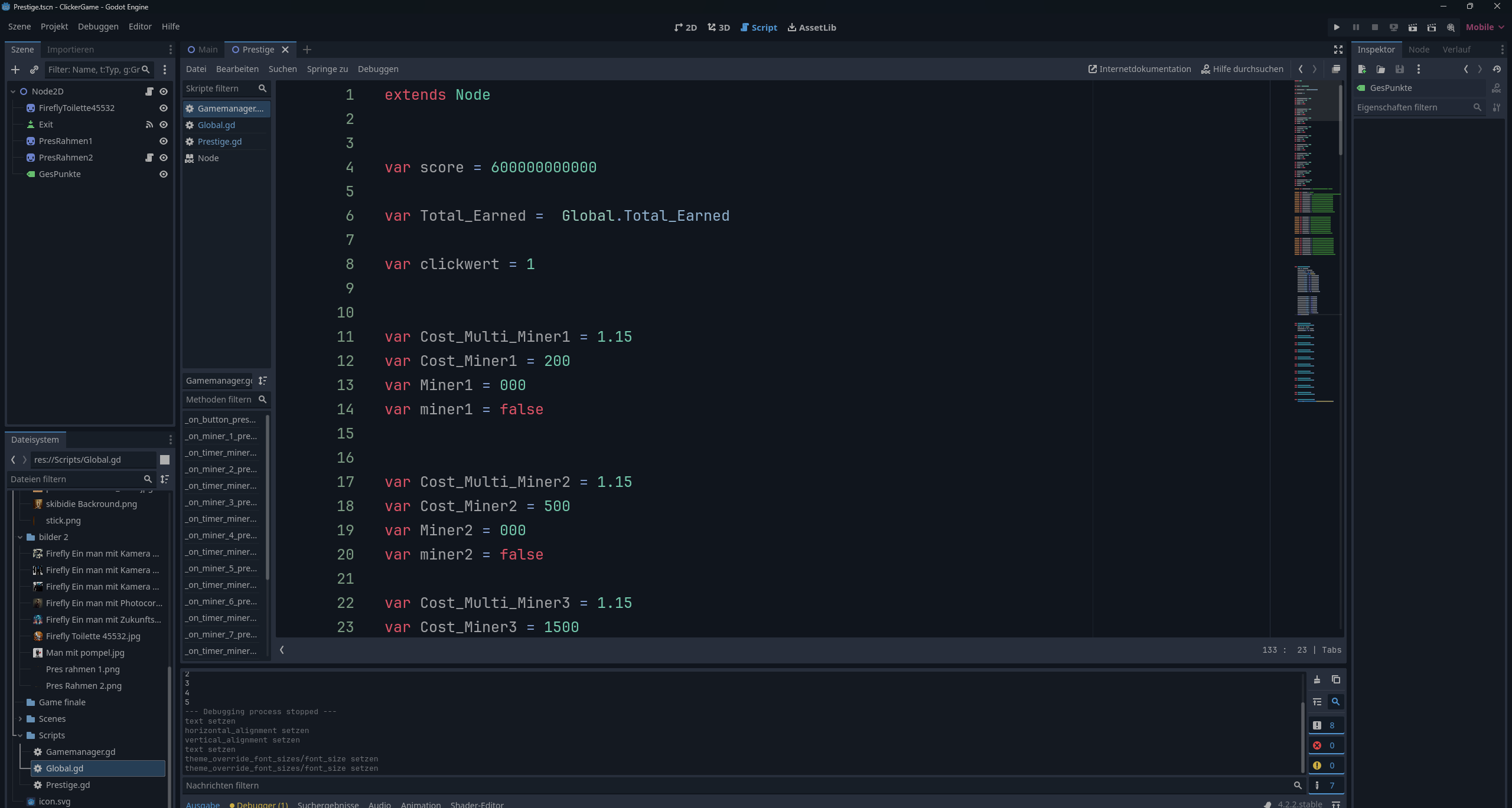 set a changin variable to a label in another scene - Help - Godot