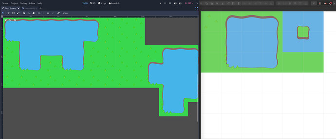 Godot (left) reproducing colors incorrectly
