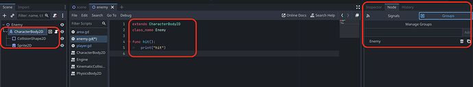 Get collision info between 2 CharacterBody2D - Help - Godot Forum