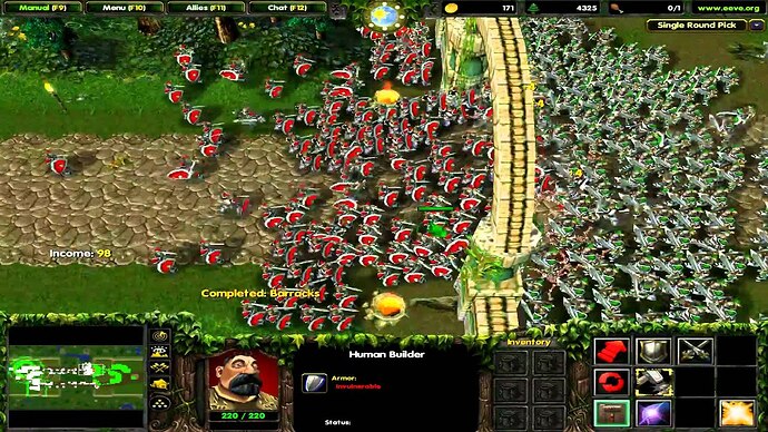 Castle Fight screenshot with many foot soldiers fighting