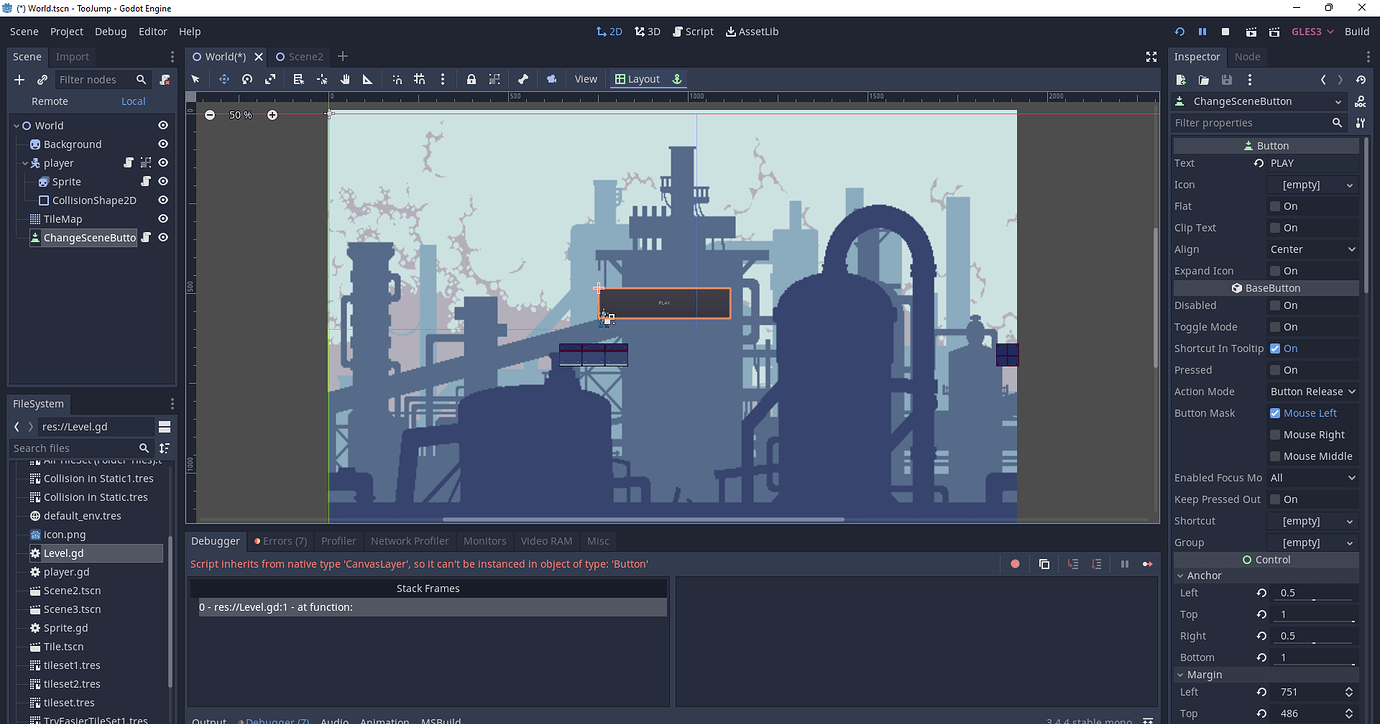 How to made Change Scene Button? - Archive - Godot Forum