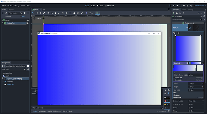 Gradients on TextureRect in the editor