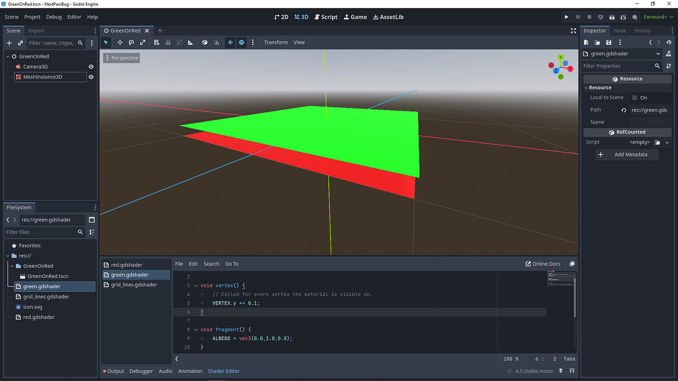 Next pass shader renders differently in editor and debug mode - Help ...