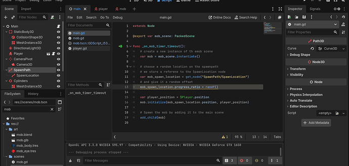 Here is what the code looks like