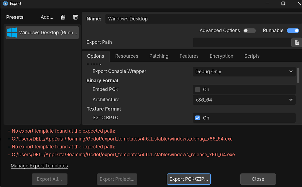 Where are the export templates in Godot 4.1.6? - Help - Godot Forum
