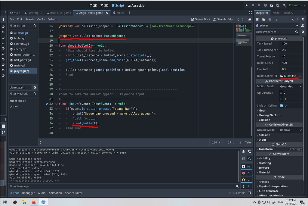 Trouble with Projectiles? - Help - Godot Forum
