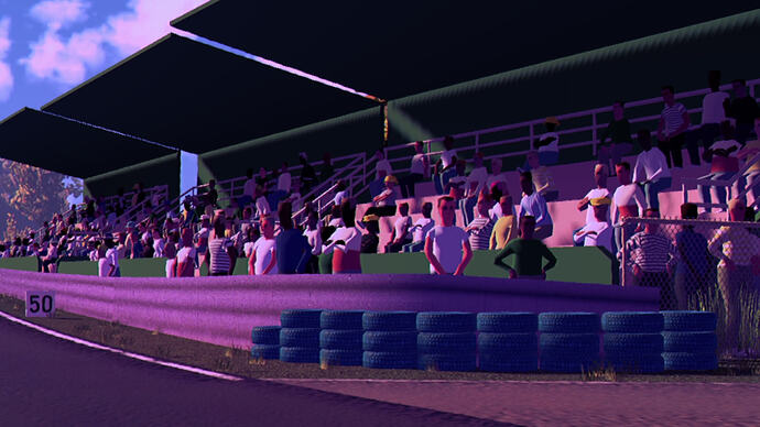 Stands filled with an expectant crowd.