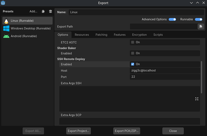 Export templates