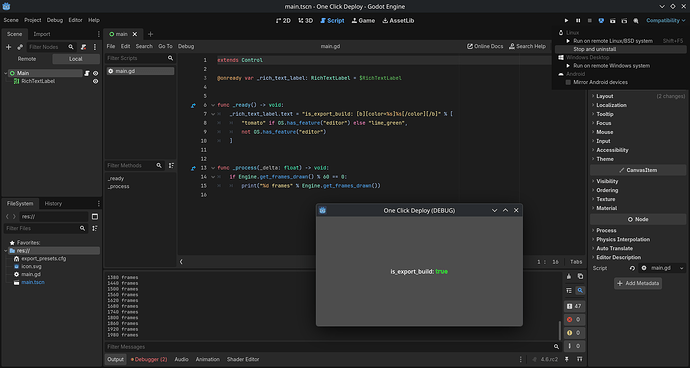 Exported project with X11 errors