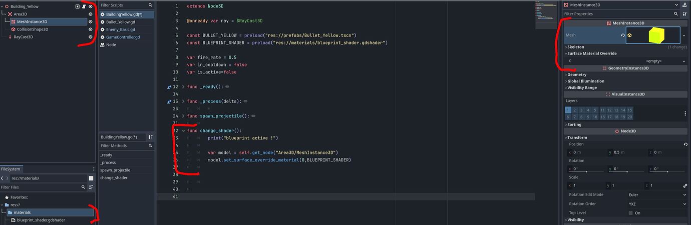How to apply a shader through code? - Help - Godot Forum
