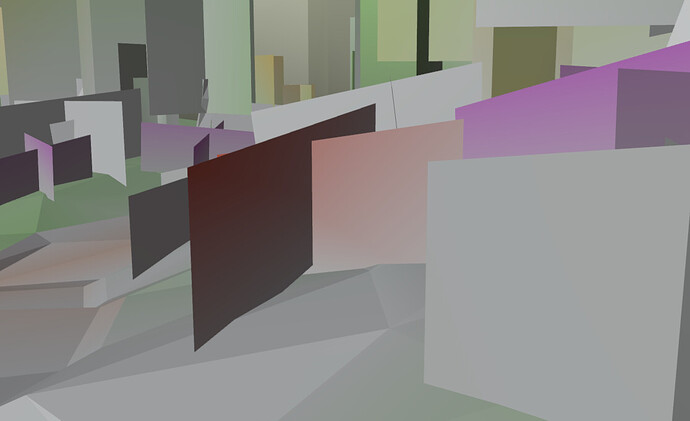 The flowers in regular studio view, with vertex colors visible