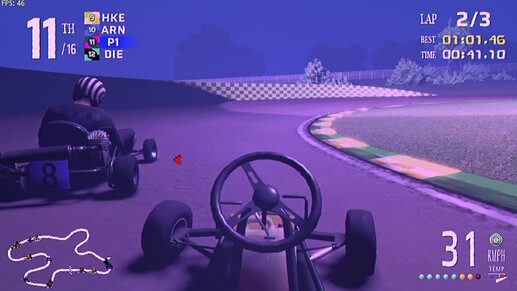 A foggy evening race.
