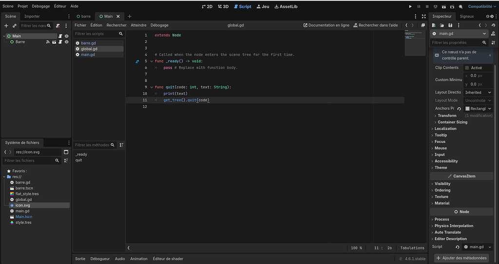 Help ! The node don't show when running the apps! - Help - Godot Forum