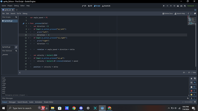 Why does my character not rotate upon clicking left? - Programming ...