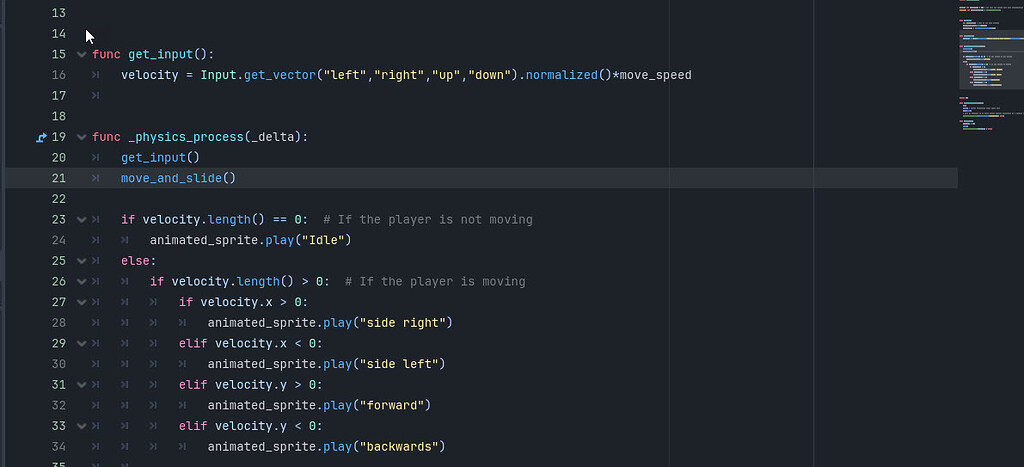 The idle animation wont play when movement stops - Help - Godot Forum