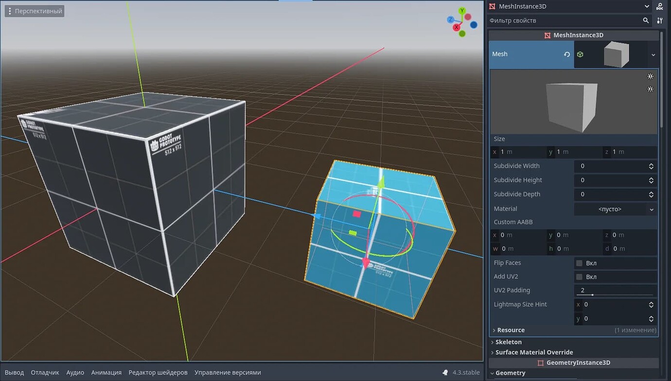 Different sizes of blender cube and basic godot mesh - Help - Godot Forum