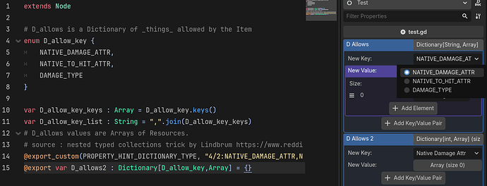 export nested typed collection issue 5