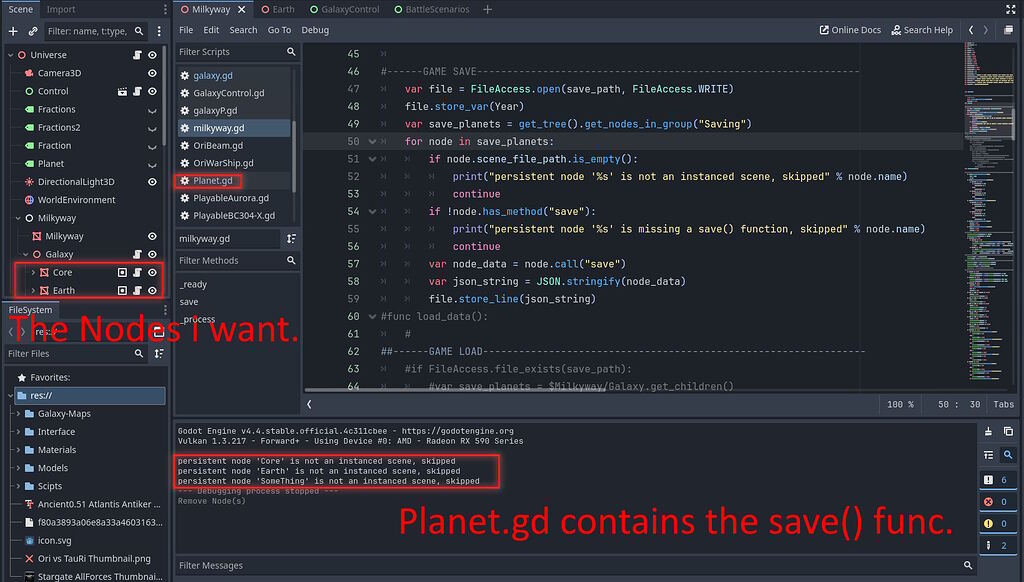 Saving Games Tutorial from the DOC's - Help - Godot Forum