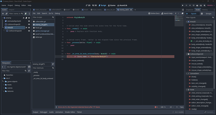 My code won't work and has the "expected indented block after "if ...