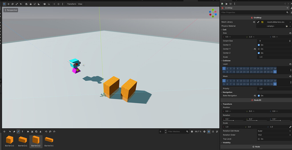 Detect Area3D projectile collision with specific mesh in GridMap - Help ...