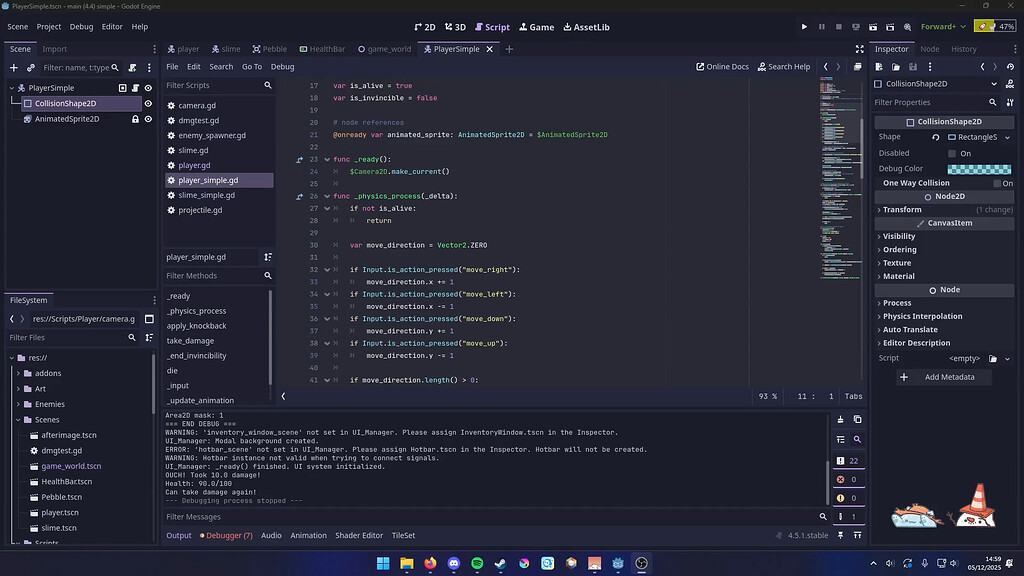 Area2D enemy gets glued to the character - Physics - Godot Forum
