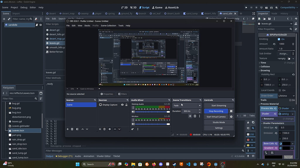 Particles 2d not colliding when off camera - Help - Godot Forum