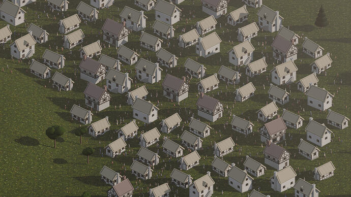 Stress test: 300 houses and 3000 civilians