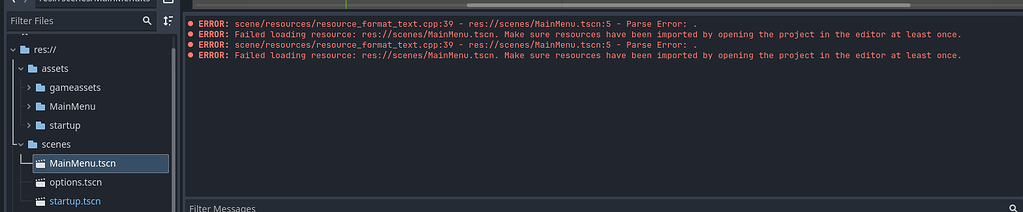 Scene error opening - Help - Godot Forum