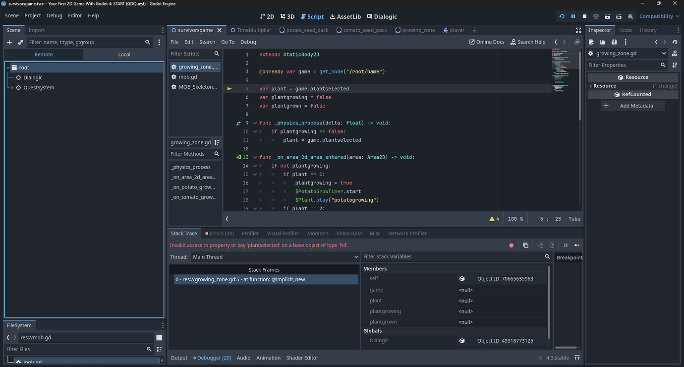 Getting "null" errors but the path is correct and used identically in ...