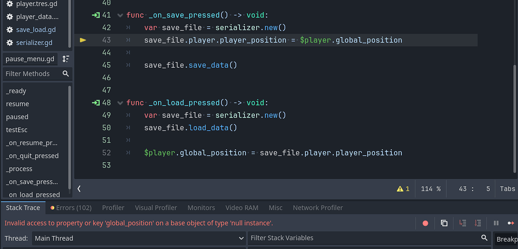 Save and load current scene - Help - Godot Forum
