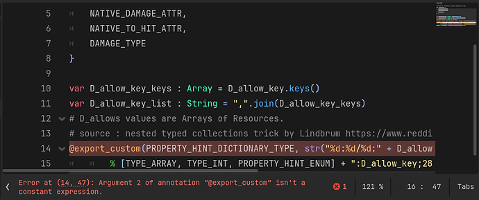 export nested typed collection issue 4