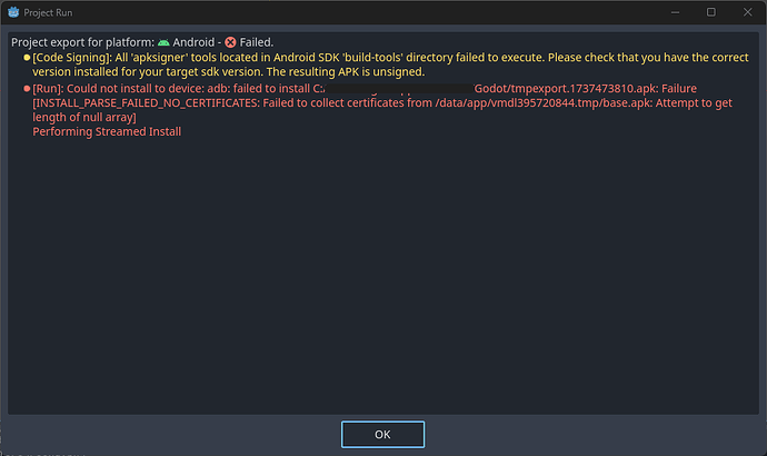 godot android error