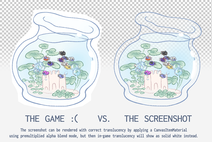 game vs screenshot premult alpha