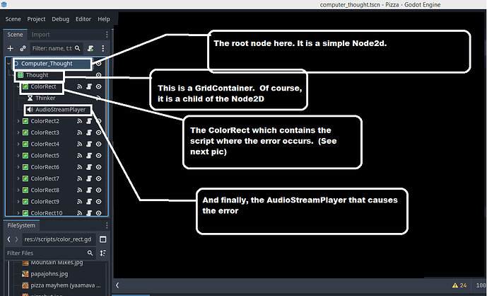 audio bug error node description