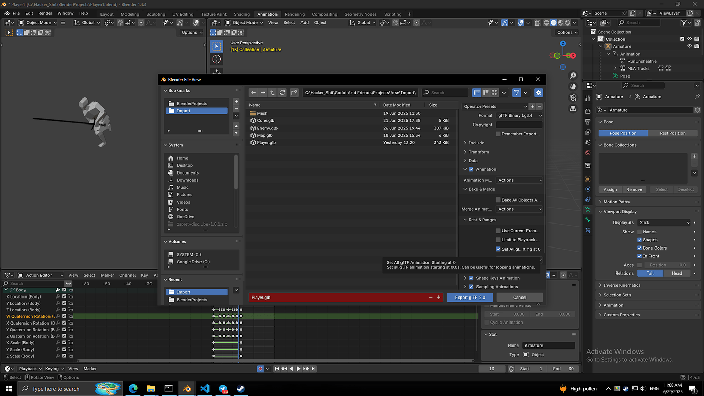 Sword spins by 360° between animations - Animation - Godot Forum