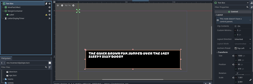 Making a textbox that scales with screen size - Help - Godot Forum