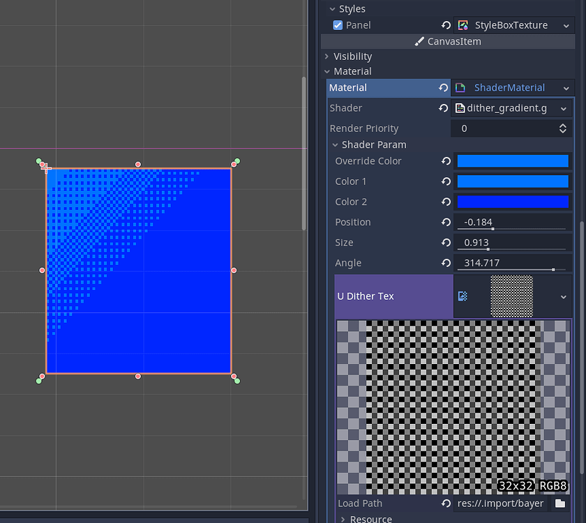 Shader of Two Color Linear Gradient with Dithering Pattern - Shaders ...