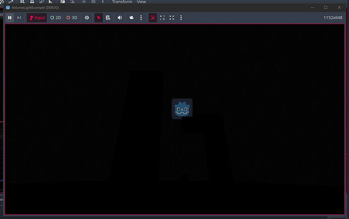 Game started with no DirectionalLight3D enabled.