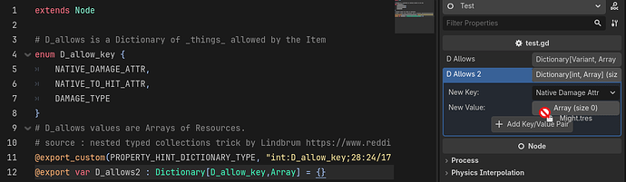 export nested typed collection issue 1