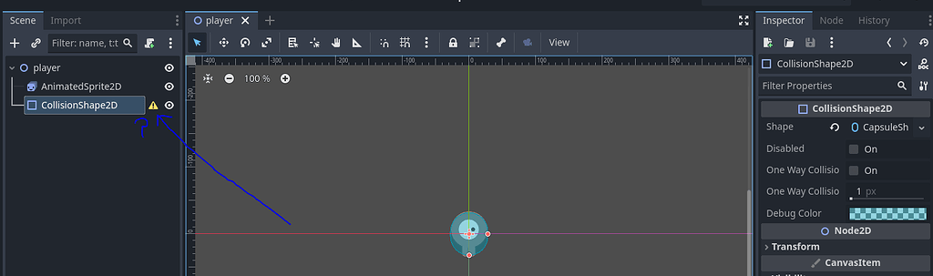 My first 2d collisionshape2D issue - Help - Godot Forum