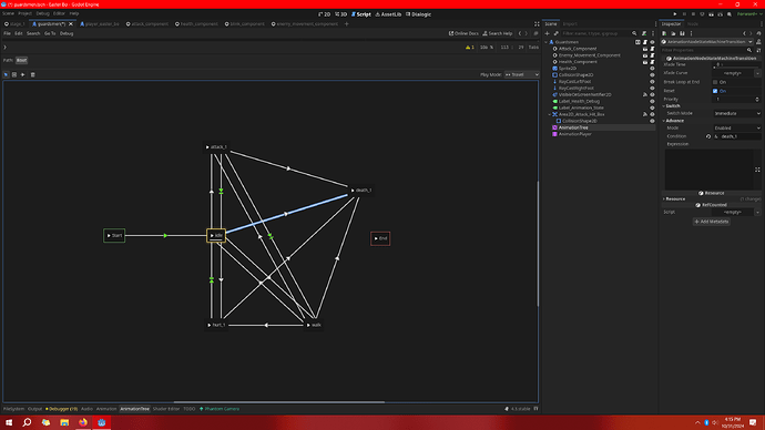 Animation tree. Can't enter any other node from idle or walk.