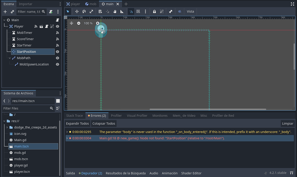 I have a little problem with the tutorial of your first 2d Game - Help ...