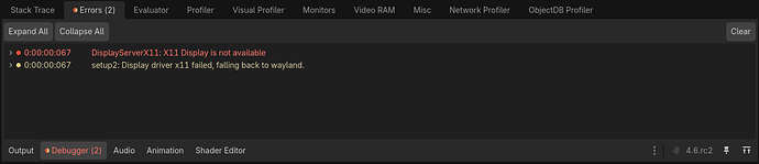 DisplayServer falling back to Wayland.
