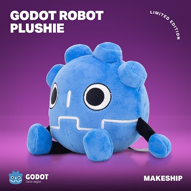 Godot Robot Plushie Limited Edition Godot Game Engine x Makeship