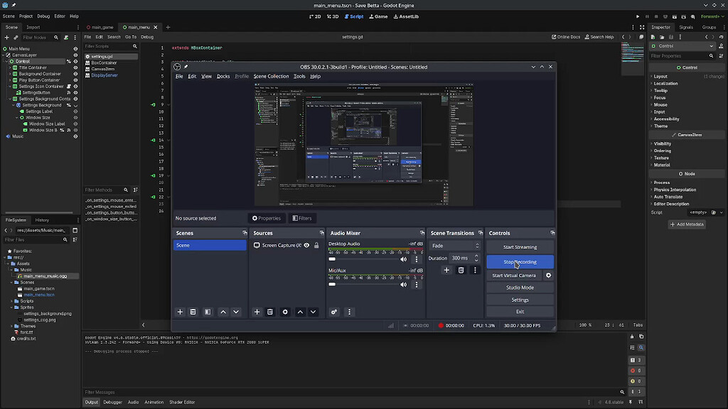 Refreshing Control Node When Window Size Changed - Help - Godot Forum