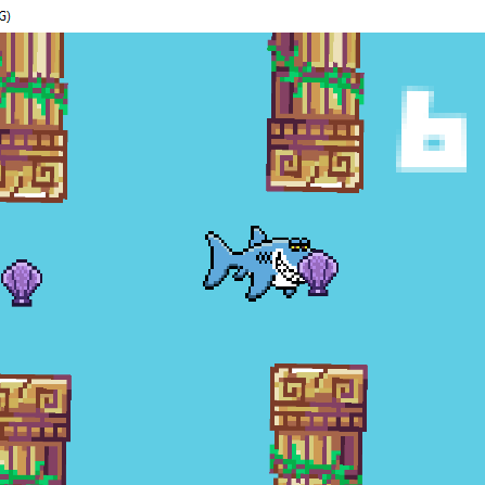 I want to hide the seashells if the characters sprite (shark) is touch or reach the seashells