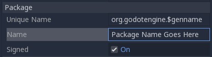 export package name