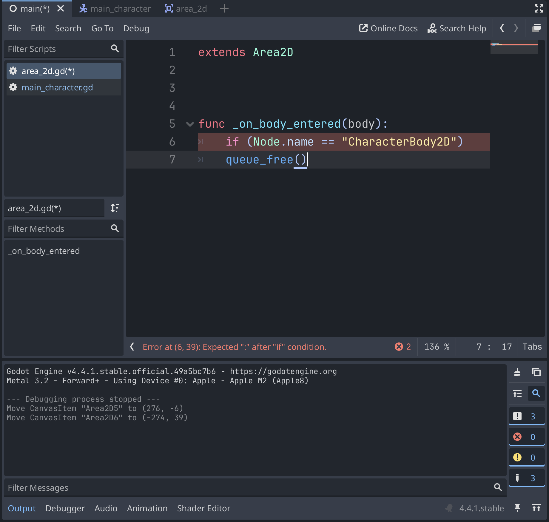 Why isn't my code working? - Help - Godot Forum