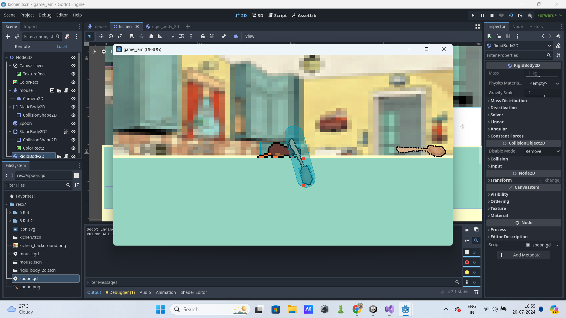 my rigidbody is colliding still it going inside it . then how to fix ...