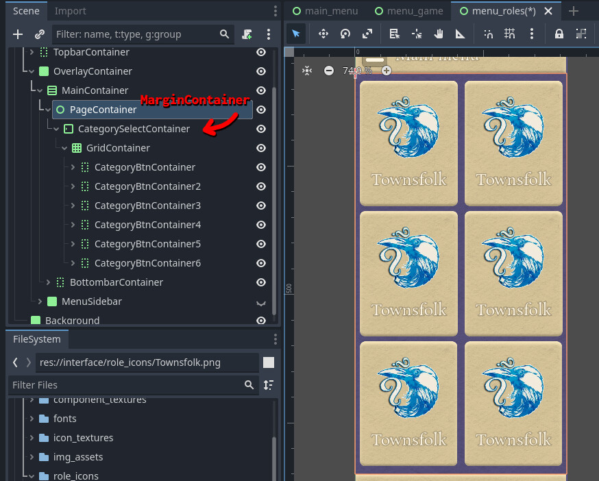 GridContainer resizing parent MarginContainer - UI - Godot Forum